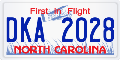 NC license plate DKA2028