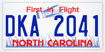 NC license plate DKA2041