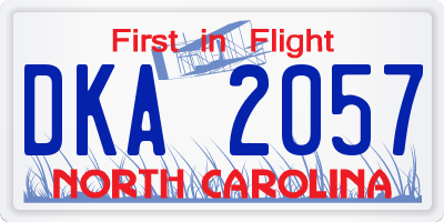 NC license plate DKA2057