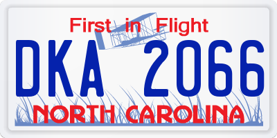 NC license plate DKA2066