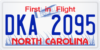 NC license plate DKA2095