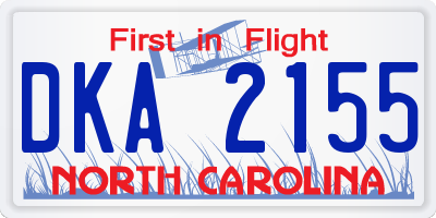 NC license plate DKA2155