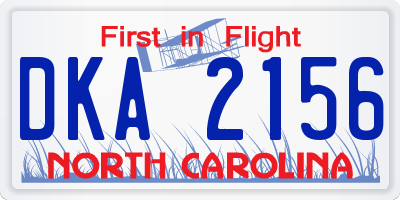 NC license plate DKA2156