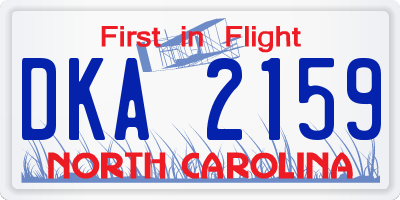 NC license plate DKA2159