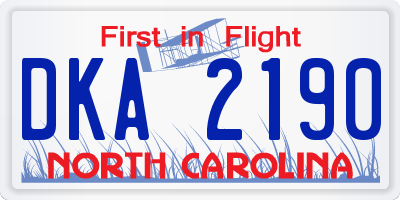 NC license plate DKA2190