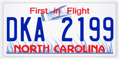 NC license plate DKA2199
