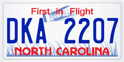 NC license plate DKA2207