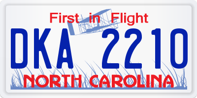 NC license plate DKA2210