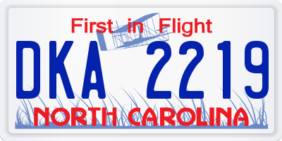 NC license plate DKA2219