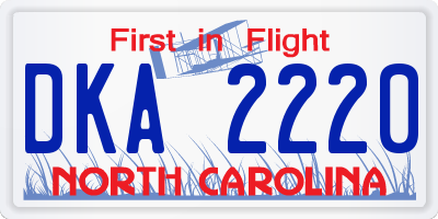 NC license plate DKA2220