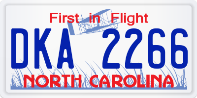NC license plate DKA2266