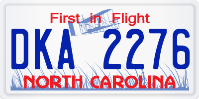 NC license plate DKA2276