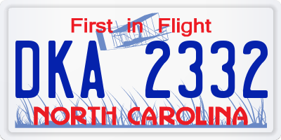 NC license plate DKA2332