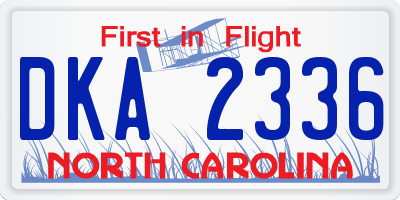 NC license plate DKA2336