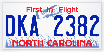 NC license plate DKA2382