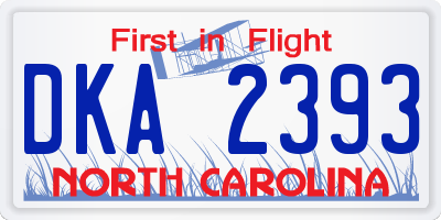 NC license plate DKA2393