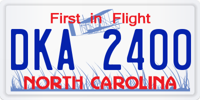 NC license plate DKA2400