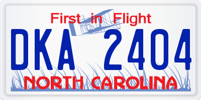 NC license plate DKA2404