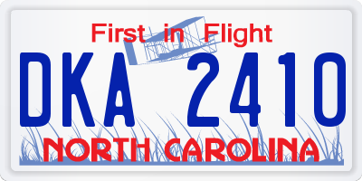 NC license plate DKA2410