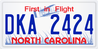 NC license plate DKA2424