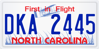 NC license plate DKA2445