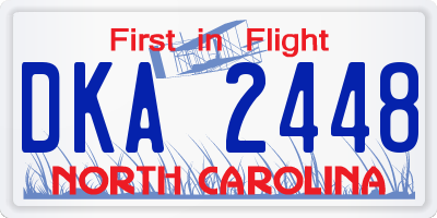 NC license plate DKA2448