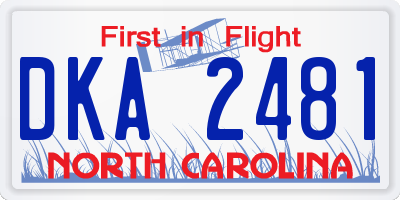 NC license plate DKA2481