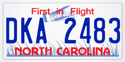 NC license plate DKA2483