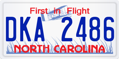 NC license plate DKA2486