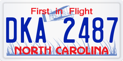 NC license plate DKA2487