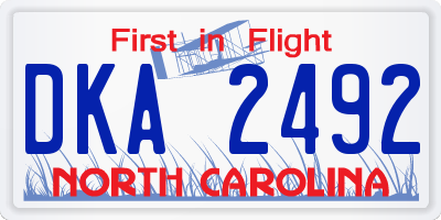NC license plate DKA2492