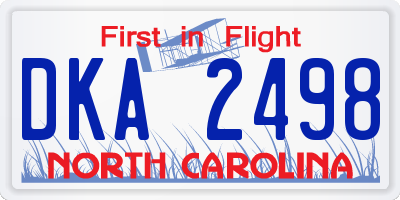 NC license plate DKA2498