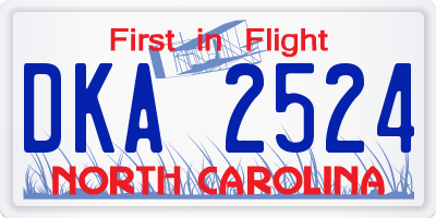 NC license plate DKA2524