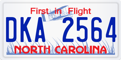 NC license plate DKA2564
