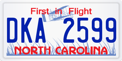 NC license plate DKA2599