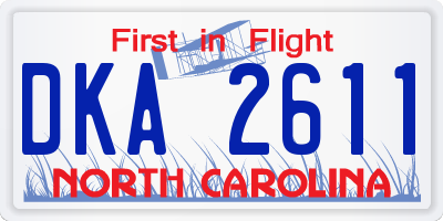NC license plate DKA2611
