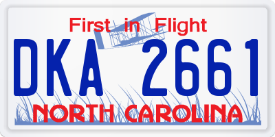 NC license plate DKA2661