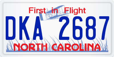 NC license plate DKA2687