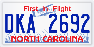NC license plate DKA2692