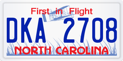 NC license plate DKA2708