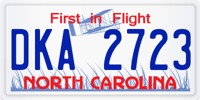 NC license plate DKA2723
