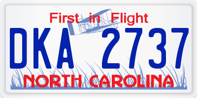NC license plate DKA2737