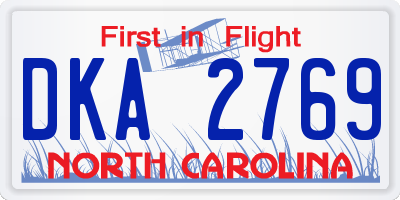 NC license plate DKA2769