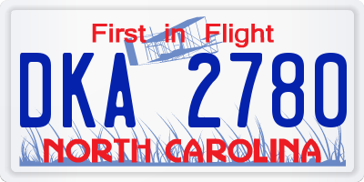 NC license plate DKA2780