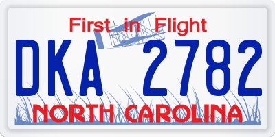 NC license plate DKA2782