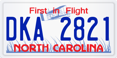 NC license plate DKA2821