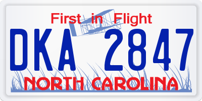 NC license plate DKA2847