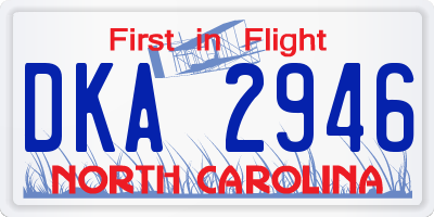 NC license plate DKA2946