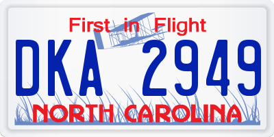 NC license plate DKA2949