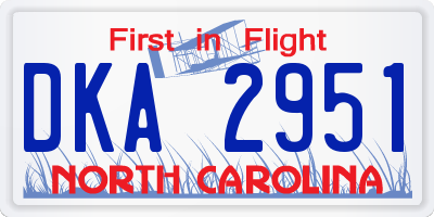 NC license plate DKA2951